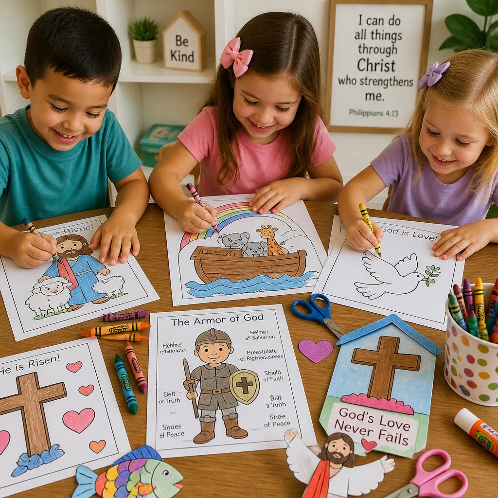 TAREFAS CRISTÃS PARA COLORIR E APRENDER